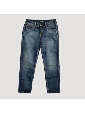 Silver  Jeans Co. Suki Women's W27/L24 Mid Capri Denim Jeans P0317